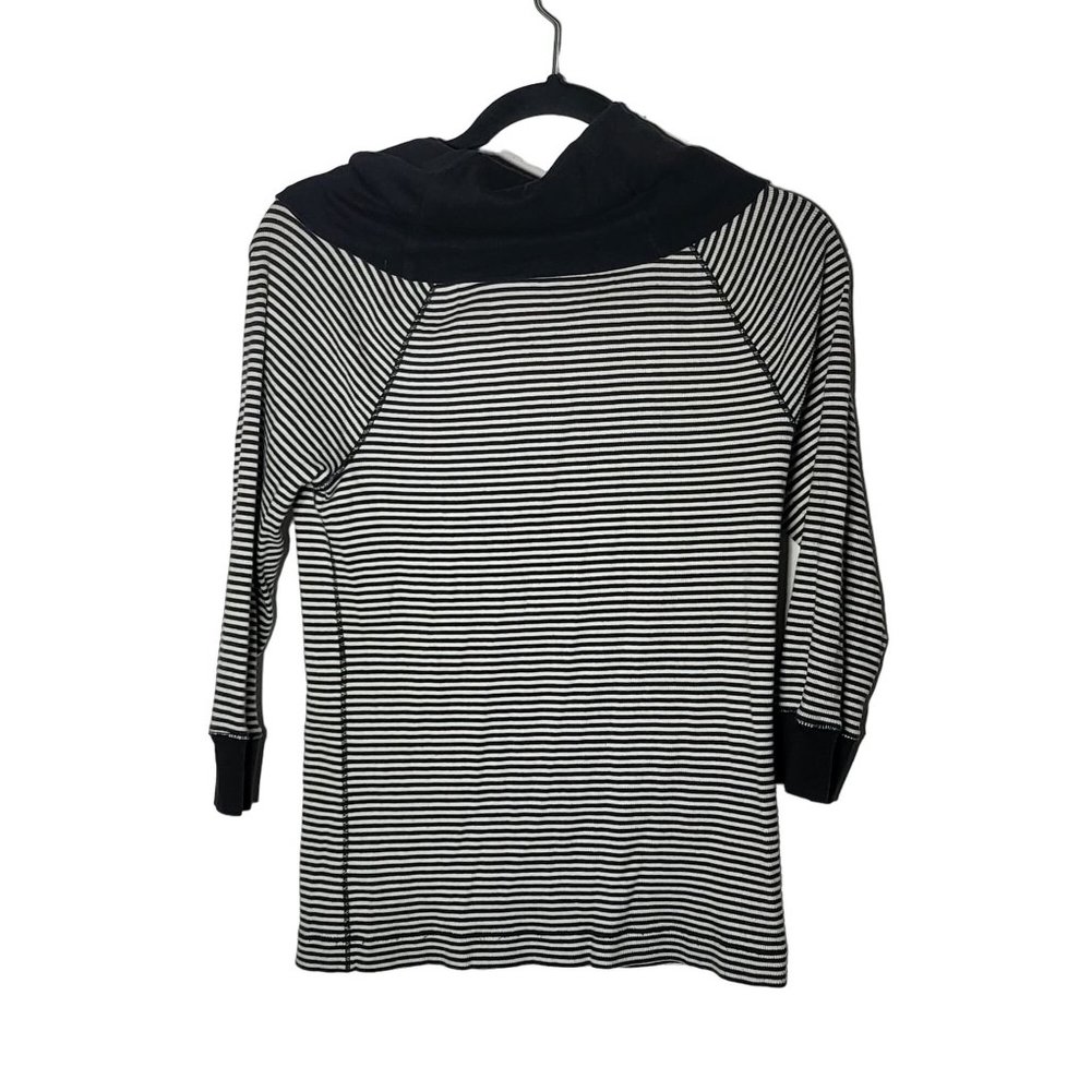 LRL Lauren Jeans Co‎ Ralph Lauren Women Striped Cowl Neck Shirt Petite Medium - Picture 3 of 10